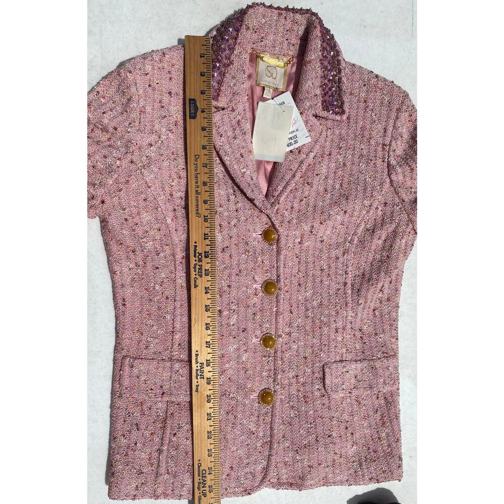 St. John Couture Embellished Knit Pink Blush Multi Jacket & Dress Suit- Size 12 - Picture 13 of 16